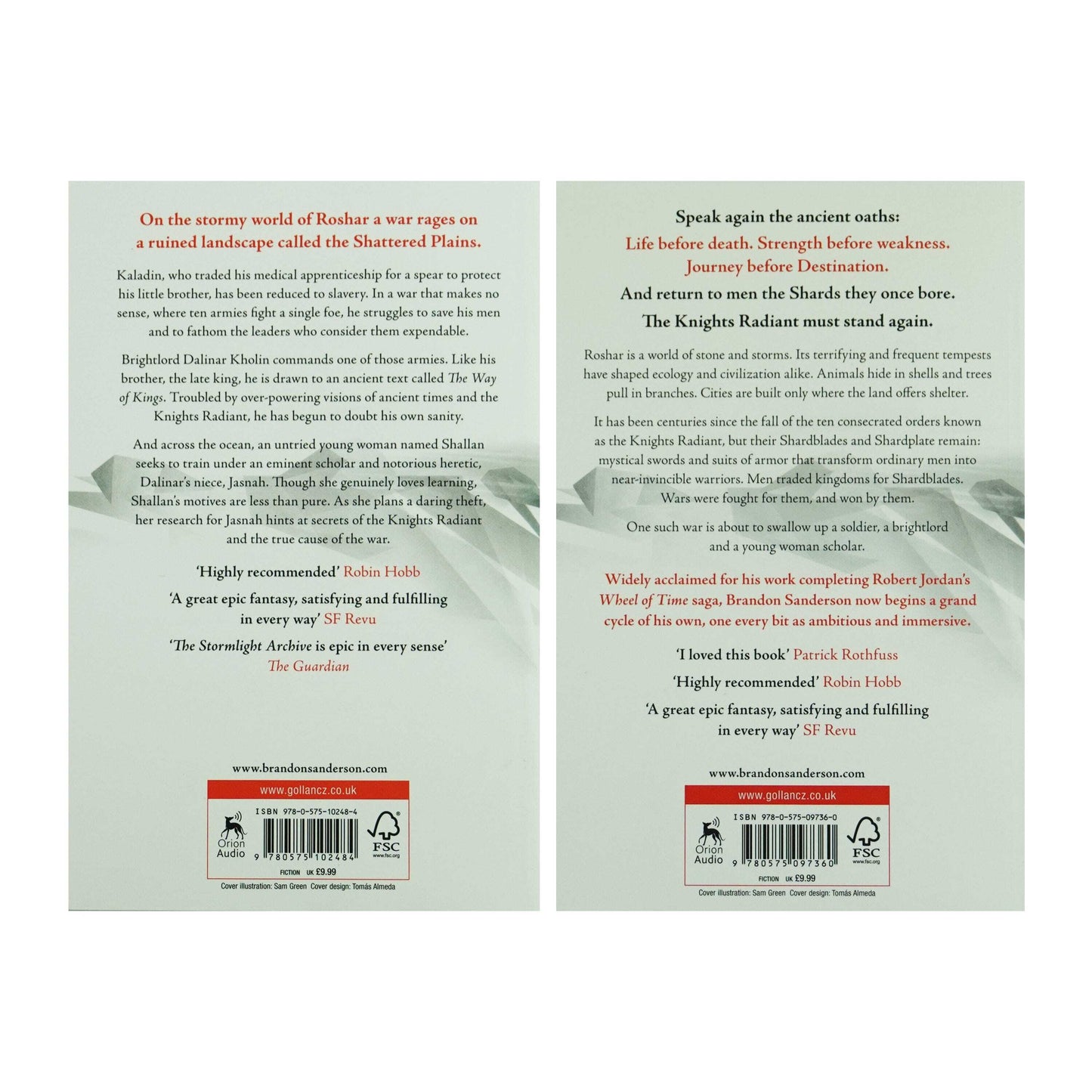 The Stormlight Archive Book One (Part 1 & 2) by Brandon Sanderson 2 Books Collection Set - Fiction - Paperback