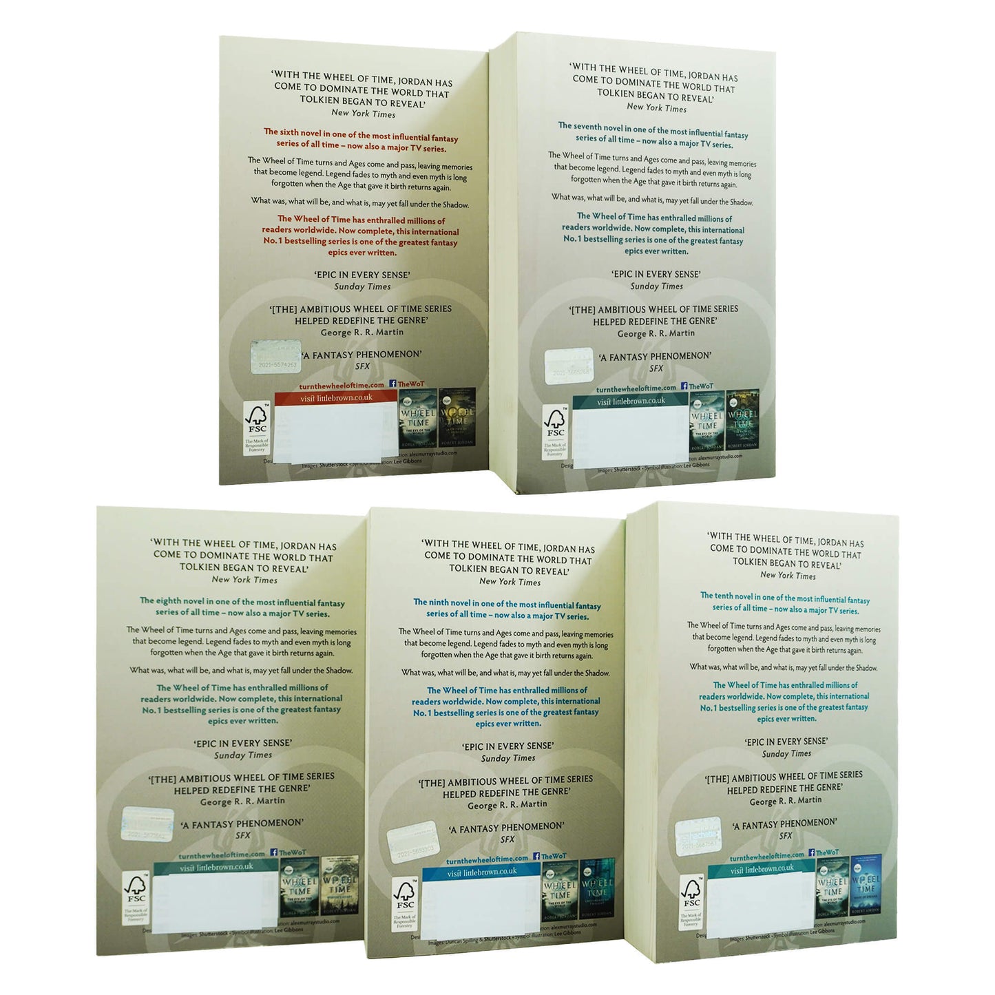 The Wheel of Time by Robert Jordan: Books 6-10 Collection Set - Fiction - Paperback