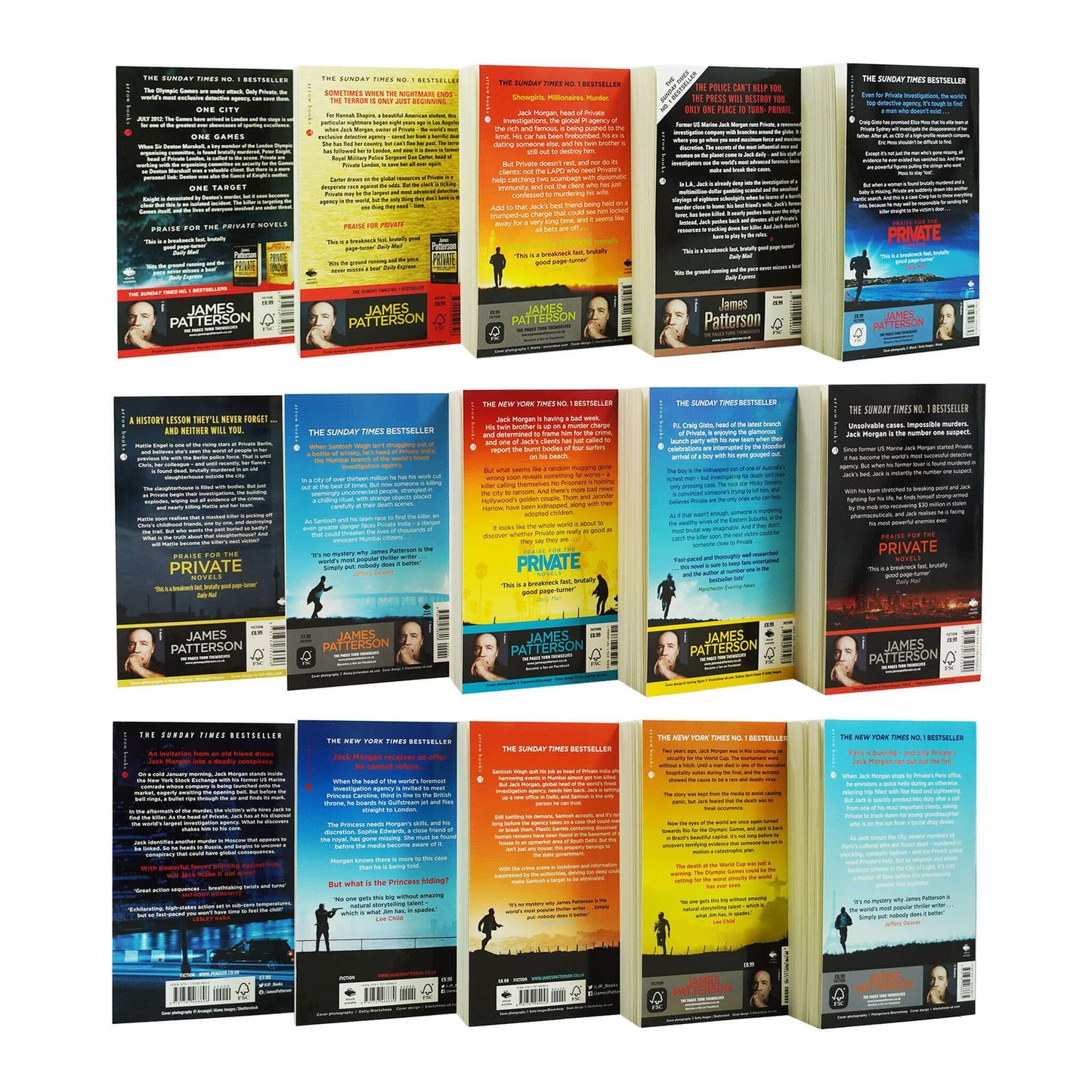 Private Series 15 Books Collection Set by James Patterson - Adult - Paperback