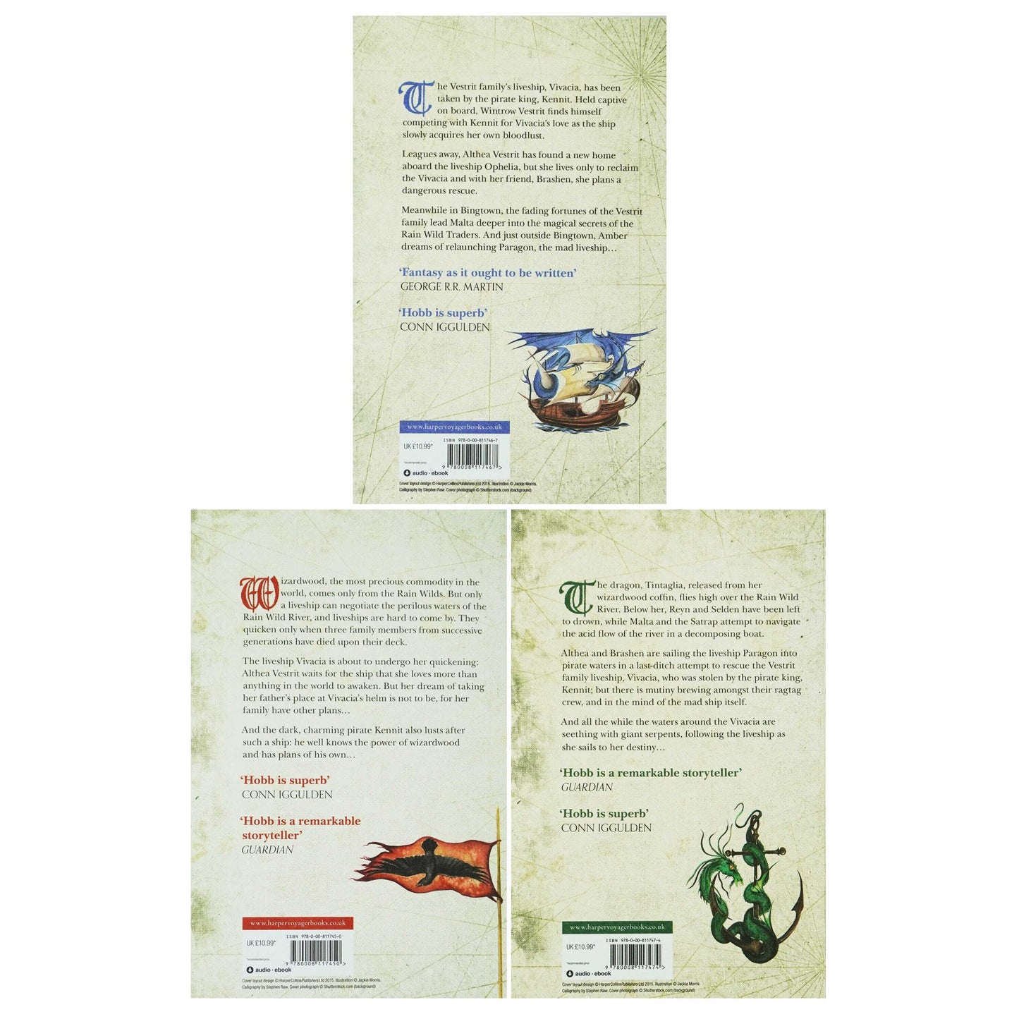 Liveship Traders Trilogy by Robin Hobb 3 Books Collection Set - Fiction - Paperback