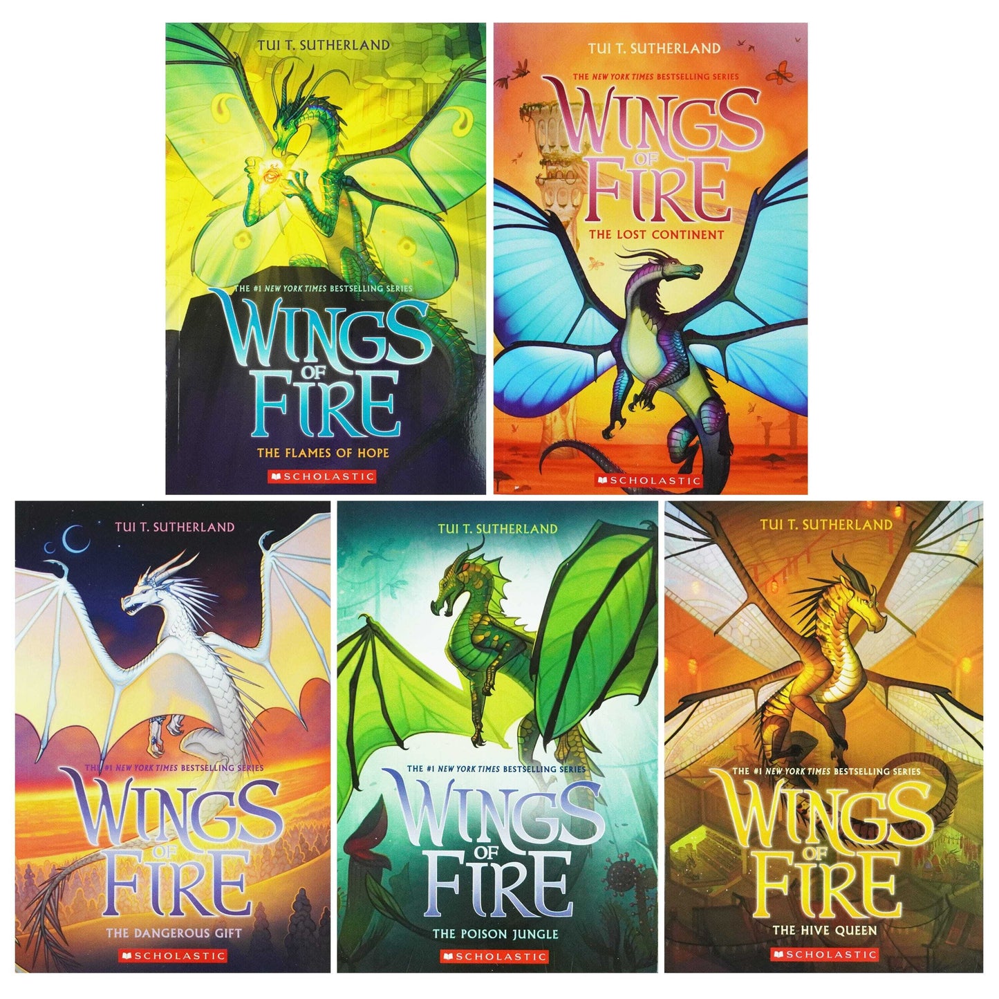 Wings of Fire Series by Tui T. Sutherland: 5 Books Set (Book 11-15) - Ages 8-12 - Paperback