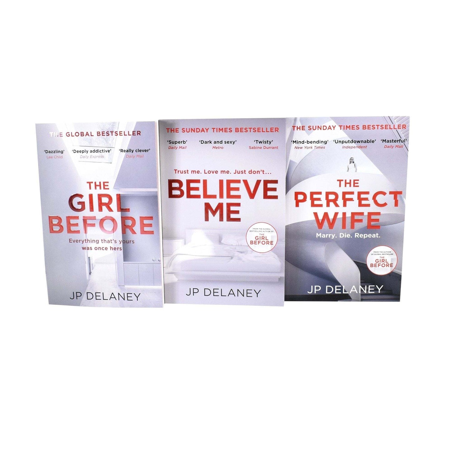 JP Delaney 3 Books Collection Set (The Girl Before, Believe Me & The Perfect Wife) - Adult - Paperback